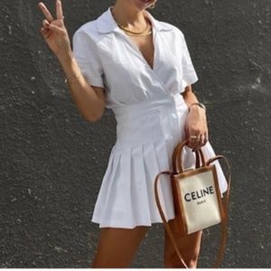 NWT Zara White Tennis Skirt Dress Medium